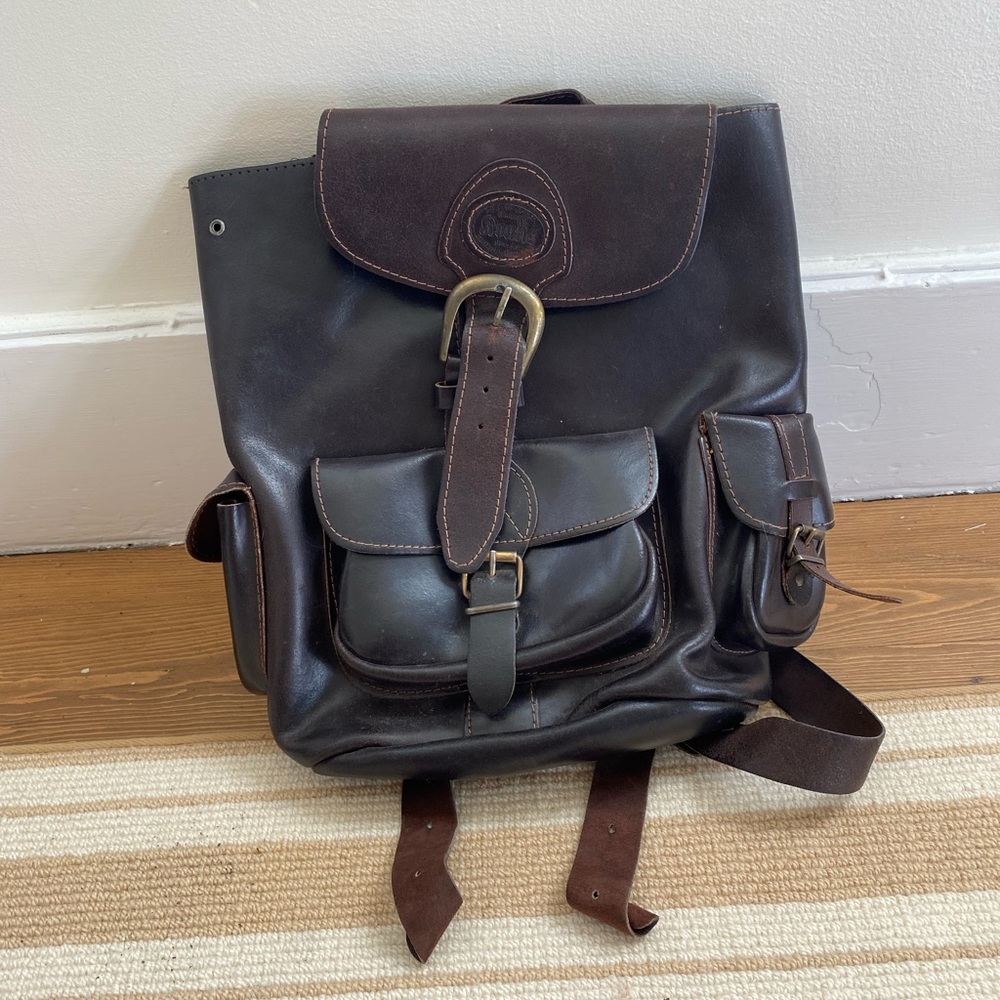 Real vintage leather backpack